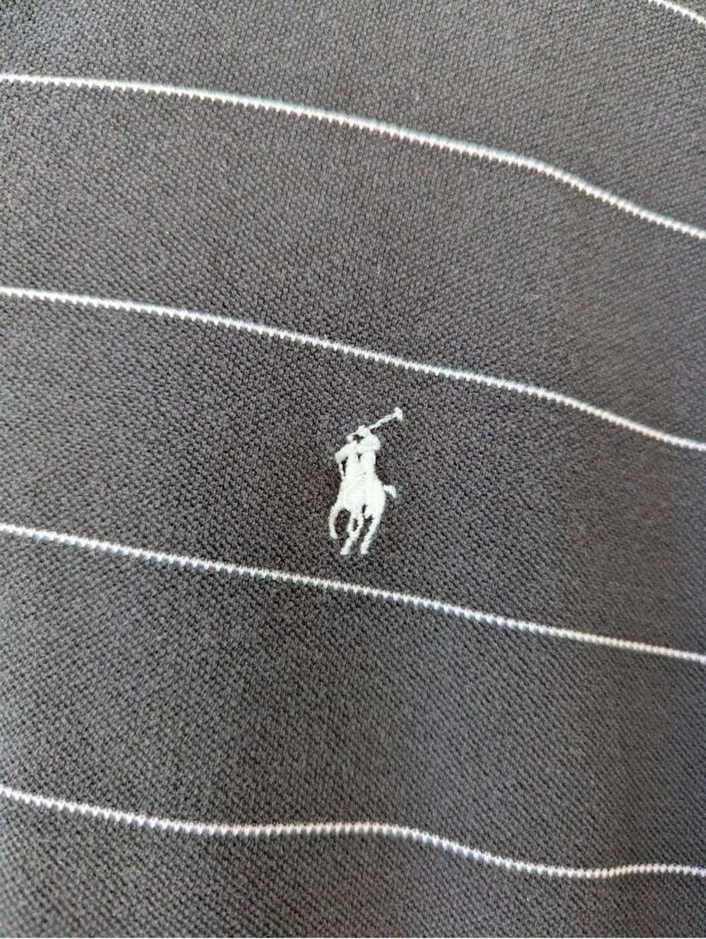 Polo Ralph Lauren Polo Shirt Men XL Black Striped Single Stitch 23.5x29x31.5 PRL